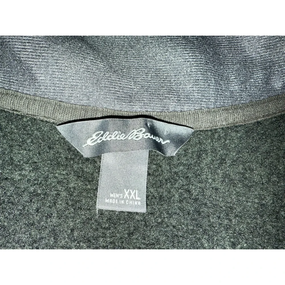 Men's Eddie Bauer Hunter Green Fleece 1/4 Zip‎ Pullover Size: XXL EUC